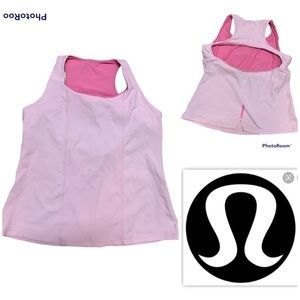 Lululemon Athletica Light Pink Tank Cutout Back size 10